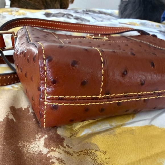 Dooney & Bourke Ostrich-Embossed Tan Crossbody Bag - Picture 5 of 10